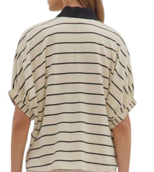 Entro - Stripe Dolman Sleeve Top