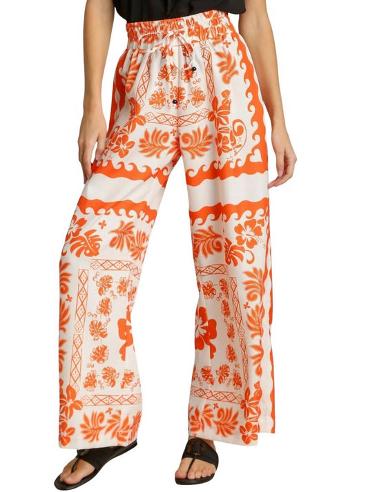 Umgee - Mixed Print Wide Leg Pant