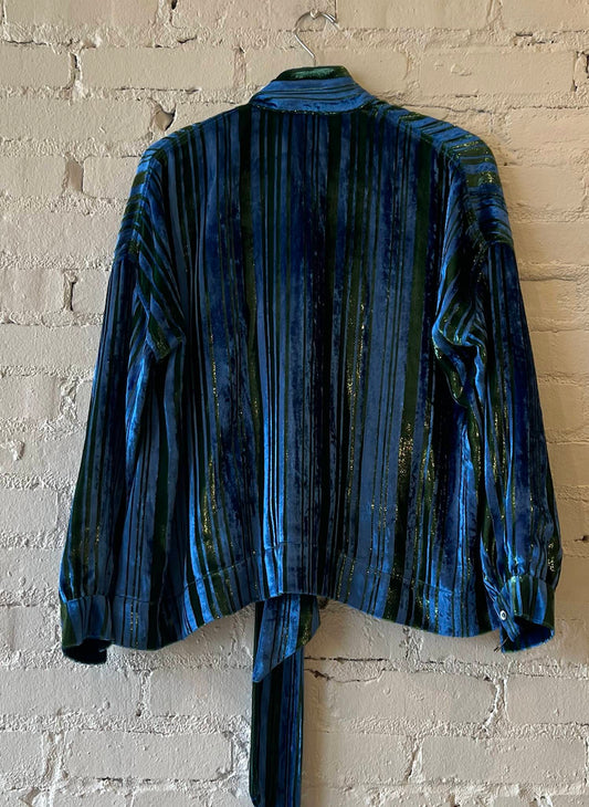 Libertine - Women's Lines Velvet Tie Blouse