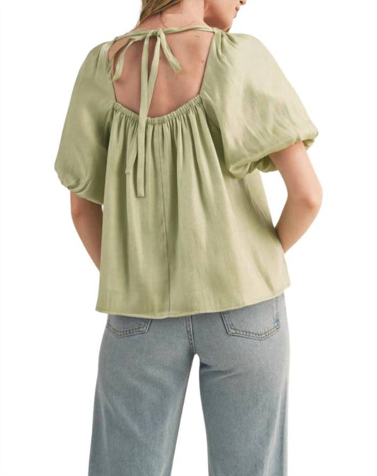 &Merci - Bubble Sleeve Babydoll Top