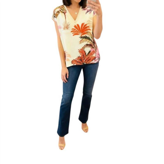 Monoplaza - Carmen V-neck Boxy Linen Blend Top