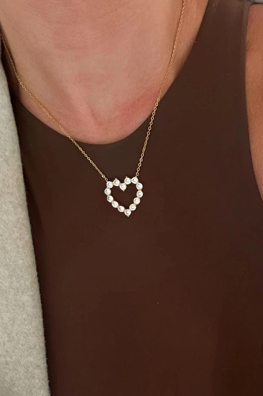 Chansuttpearls - Women's Diamond Heart Necklace