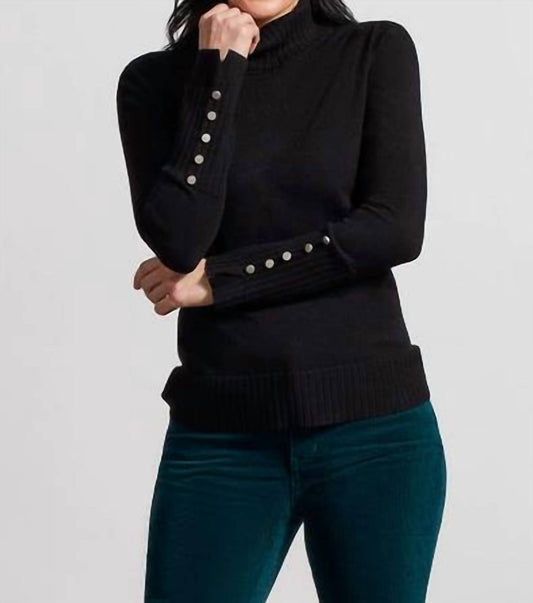 Tribal - Turtleneck Sweater With Button Accent