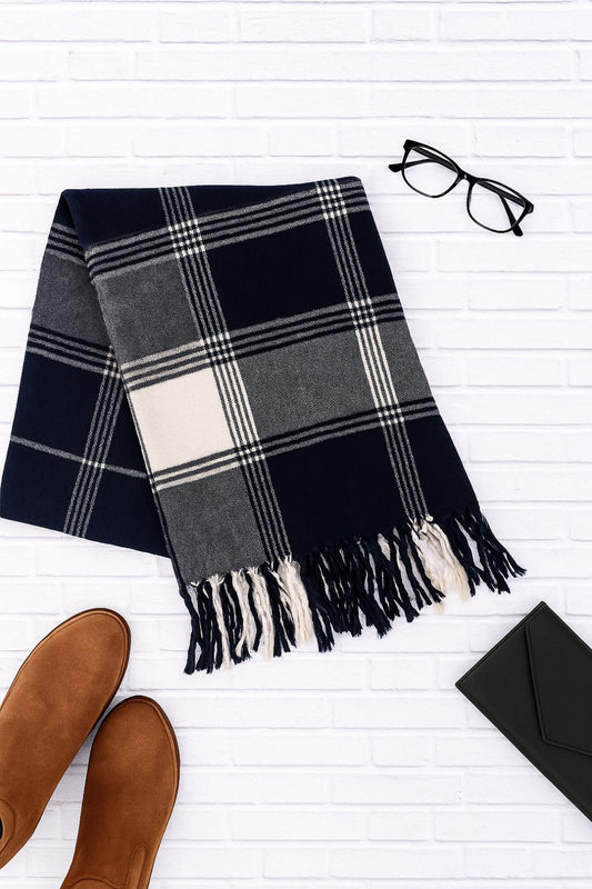 Leto Collection - Oversized Flannel Tassel Scarf