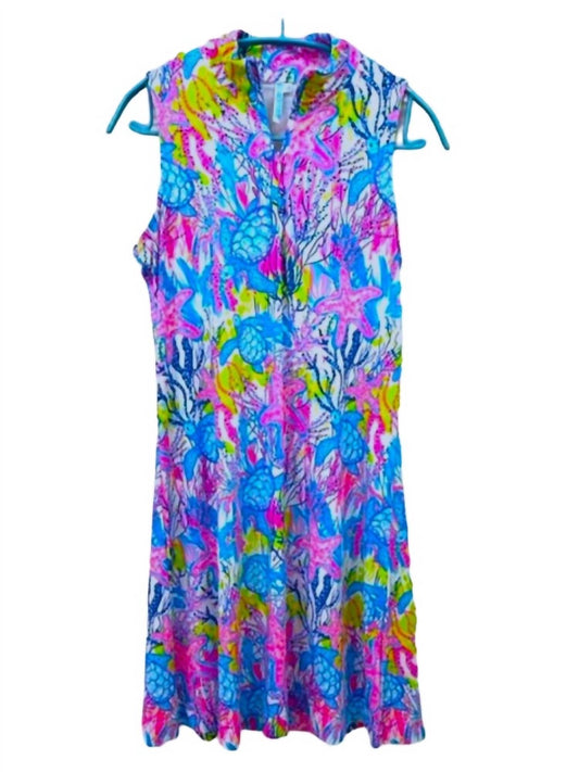 Beachtime - Women's Sealife Sleeveless Zip Up Sun Dress
