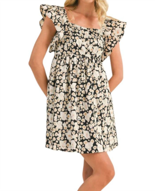 &Merci - Floral Flutter Sleeve Mini Dress