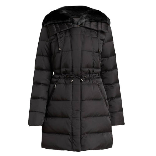 WOMEN'S QUILTED FAUX FUR PUFFER JACKET COAT