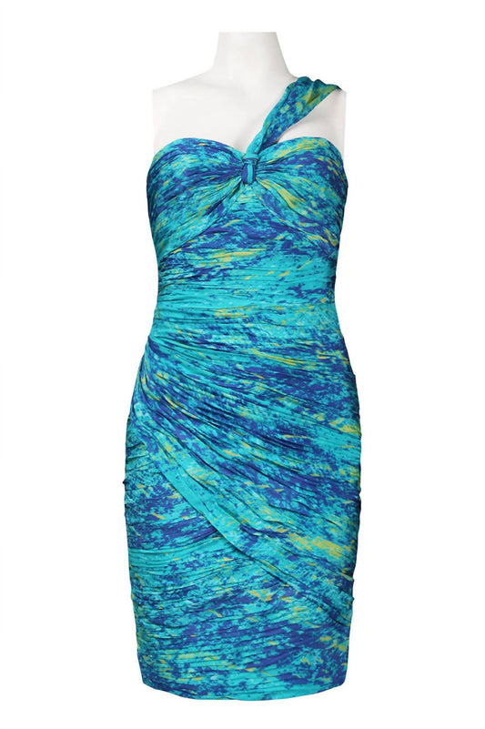 Monique Lhuillier - One Shoulder Ruched Dress