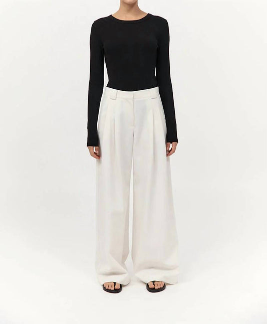 St. Agni - Twill Wide Leg Pleat Pants