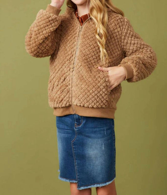 Hayden Girls - Quilted Plush Hooded Jacket