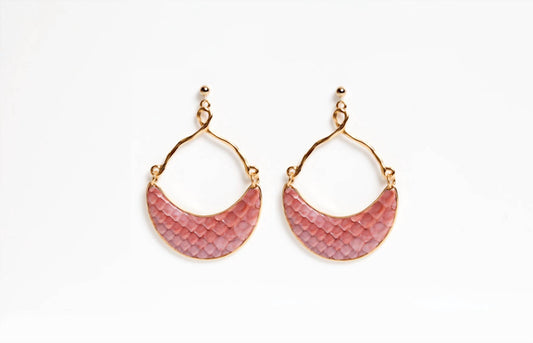 Avenue Chic - Women's Half Moon Python Earrings