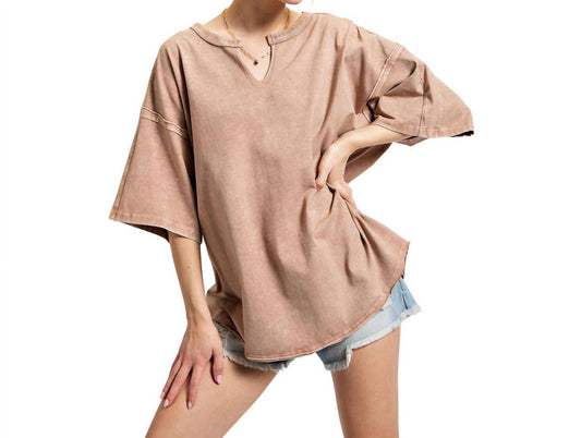 Easel - Washed Cotton Jersey Oversized Top