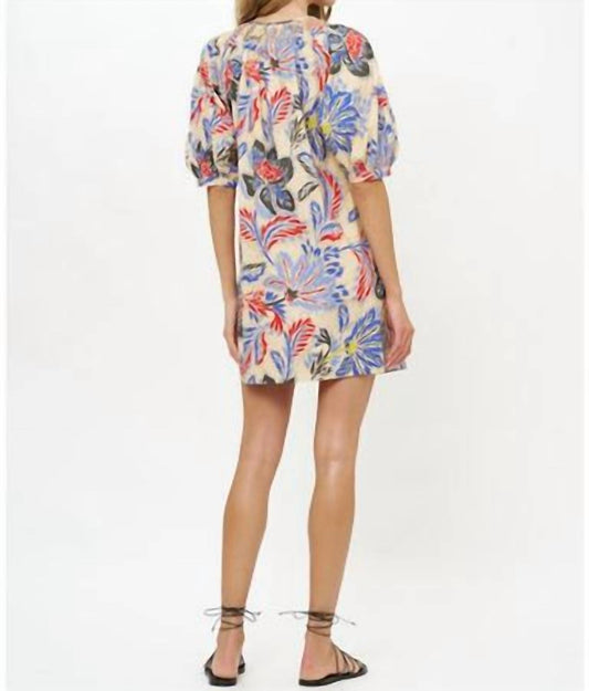 Oliphant - Women's Embroidered Button Mini Dress