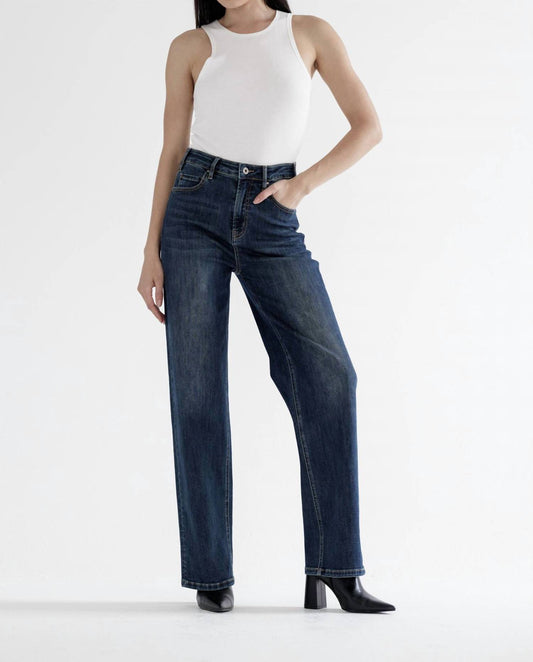 Mica Denim - Freya Super High Rise Straight Leg Loose Fit Jeans
