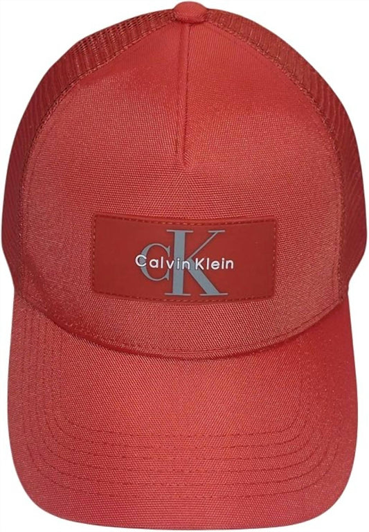 Calvin Klein - Men's Logo Sili Patch Ball Mesh Back Trucker Cap