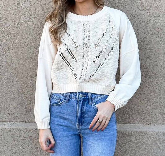 So Me - Cable Sweater Front Sweatshirt