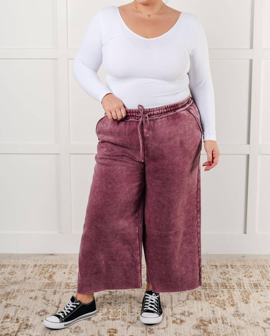 Zenana - Wide Leg Cropped Palazzo Pants