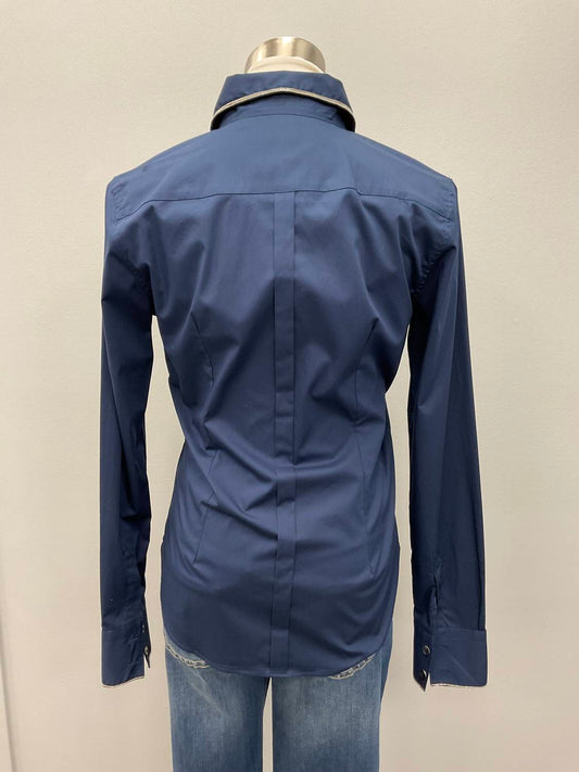 Martina Venti Dodici - NAVY MONILI TRIM SHIRT