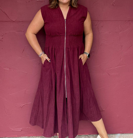 She + Sky - Corduroy Midi Dress