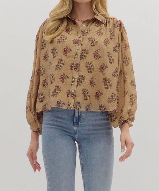 Entro - Floral Button-down Blouse