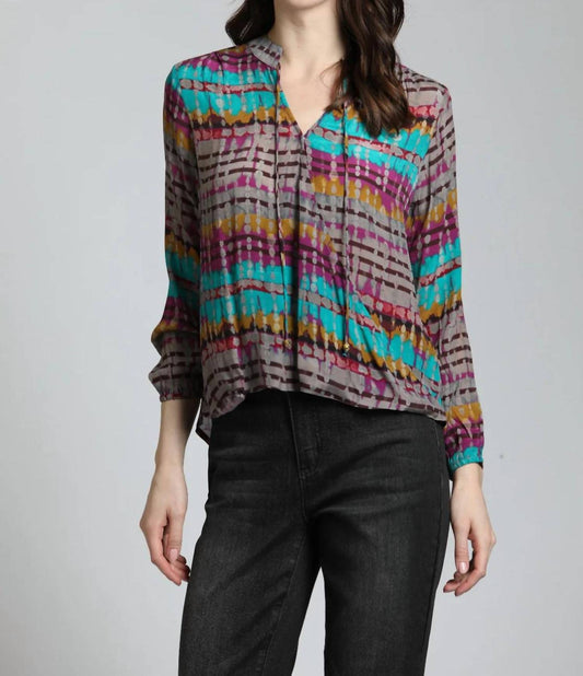 Apny - Tie Dye Surplice Blouse
