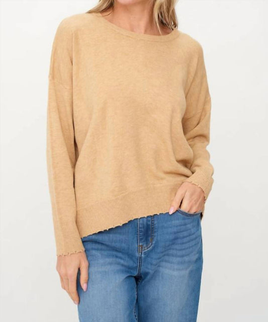 Six/Fifty - Angii Frayed Crew Sweater