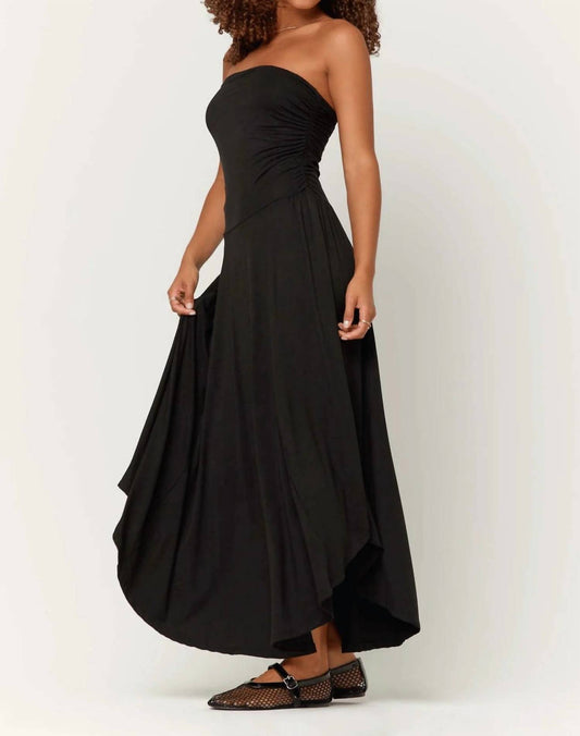 Project Social T - Goddess Strapless Shirred Maxi Dress