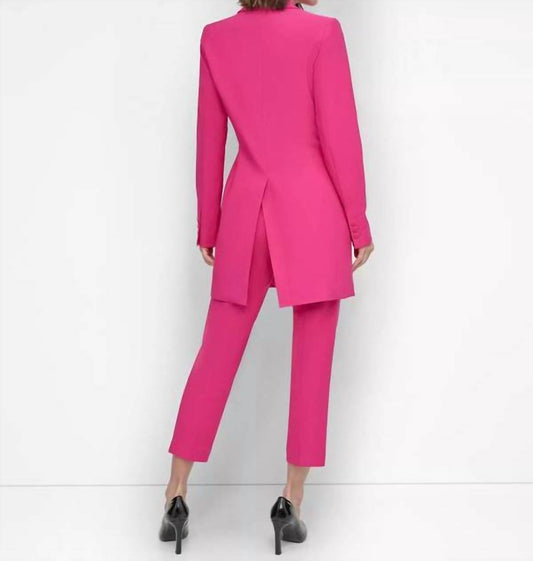 Dkny - Notched Collar One-button Longline Blazer