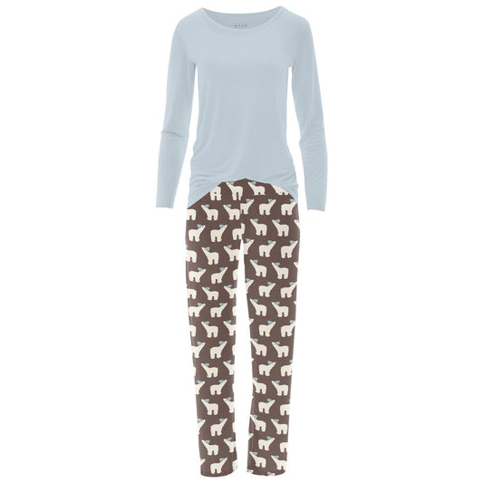 Kickee - Women's Long Sleeve Tee & Pajama Pants Set