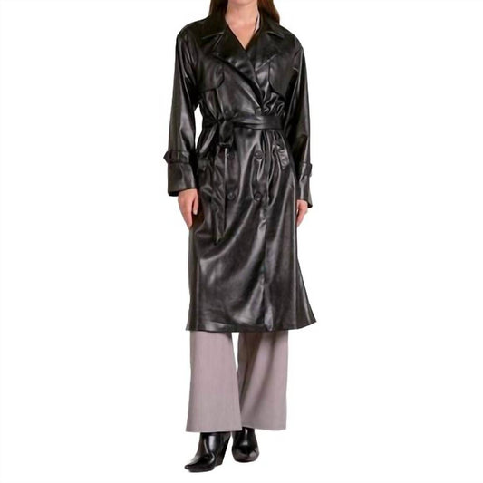 Elan - Women's Florentine Leather Trench Coat