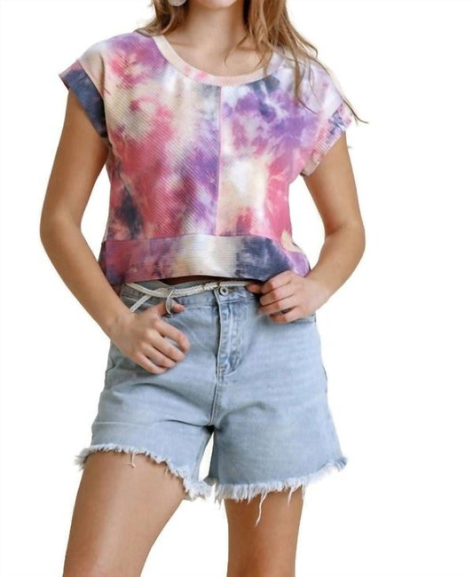 Umgee - Tie Dye Ribbed Crop Top
