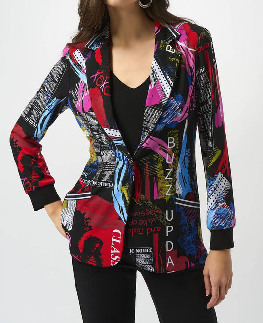 Joseph Ribkoff - Word Print Straight Blazer