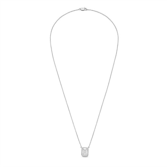 Diana M Jewels - 8.00cts Lab Grown Emerald Bezel Pendant Necklace