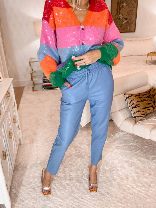 Fate - FAUX LEATHER DRAWSTRING WAIST PANTS