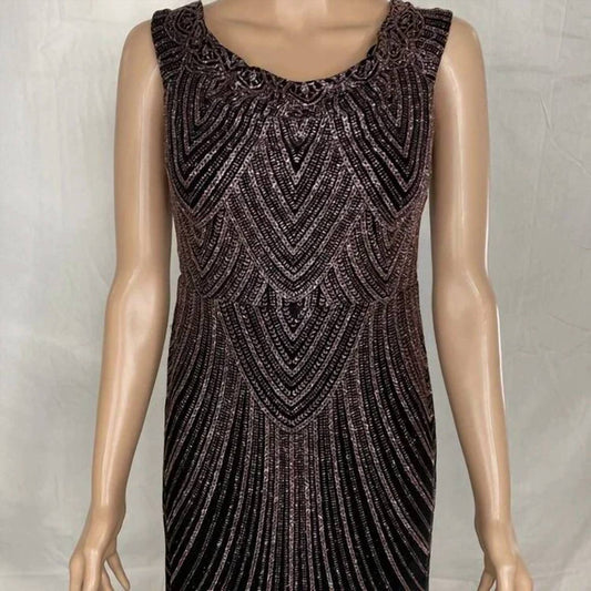 Betsy & Adam - Women’s Sequined & Glitter Mermaid Gown