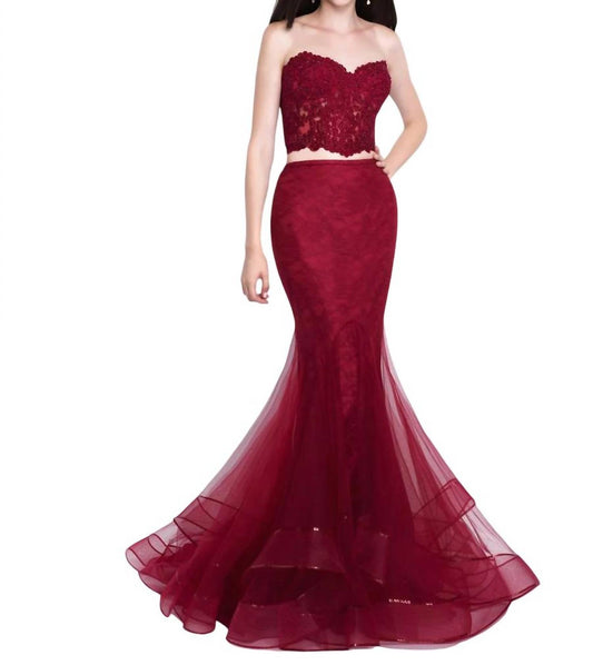 Blush Prom - Tulle Lace Mermaid Two Piece Gown