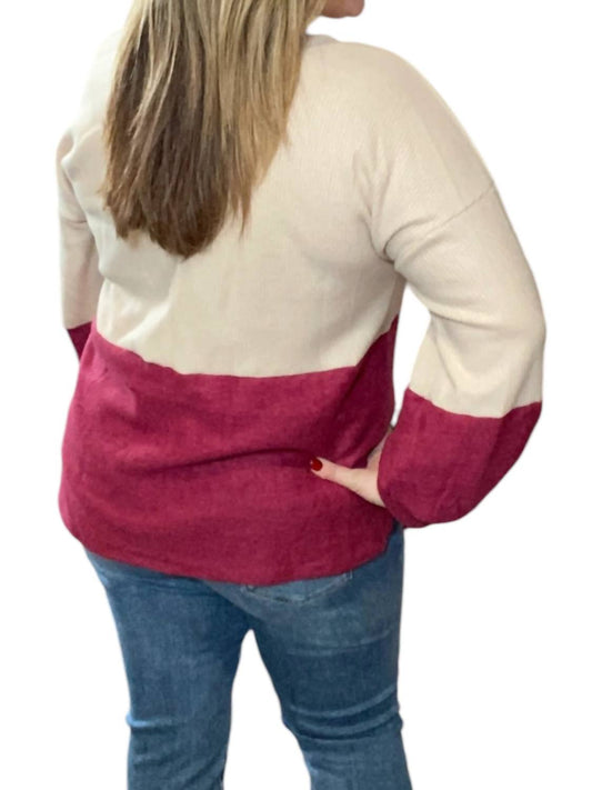 Honeyme - Colorblock Fleecy Top