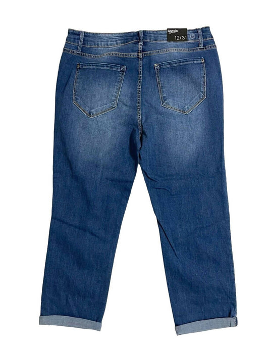 Kensie - Women'sEffortless Ankle Mid Rise Rolled Hem Jeans