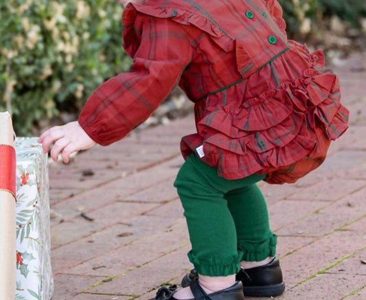 Rufflebutts - BABY GIRLS NOEL PLAID HOLIDAY BUBBLE ROMPER