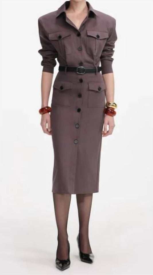 Self-Portrait - Cotton Belted Midi Dress