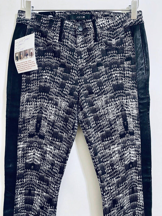 Joe'S Jeans - Women's Mid Rise Leather Stripe Skinny Ankle Jeans