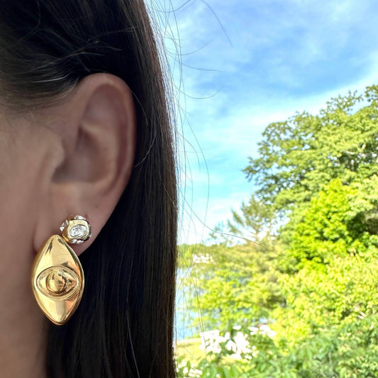 Jagged Halo Jewelry - Women's Athena Evil Eye Stud Earrings