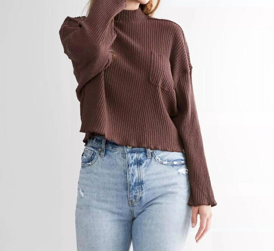 Billabong - Rib Knit Boxy Cropped Mock Top