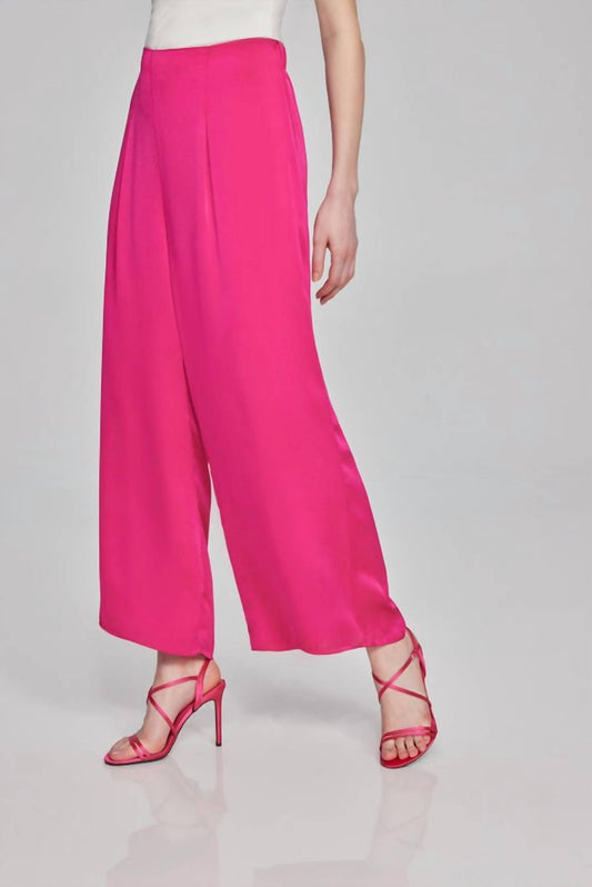 Joseph Ribkoff - Pleated Satin Wide-leg Pants