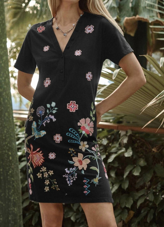 Johnny Was - button neck knit dress