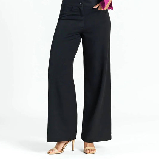 Clara Sunwoo - Woven Twill Zip Closure Wide Leg Pocket Trousers