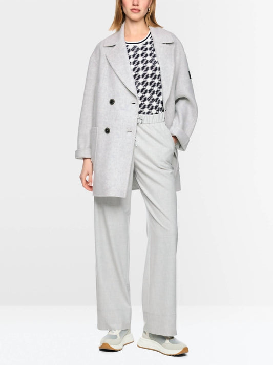 Marc Cain - Logomania theme Wool Double Breasted Coat