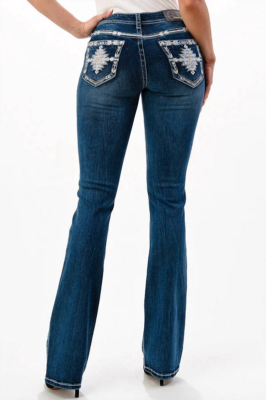 Grace In La - Star Mid Rise Easy Bootcut Stretch Jean