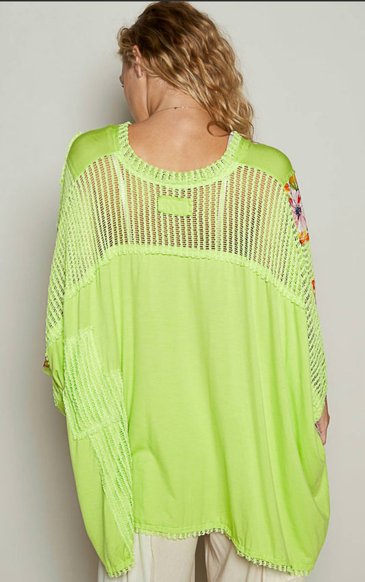 Pol - Brielle Meadow Crochet Sleeve Top