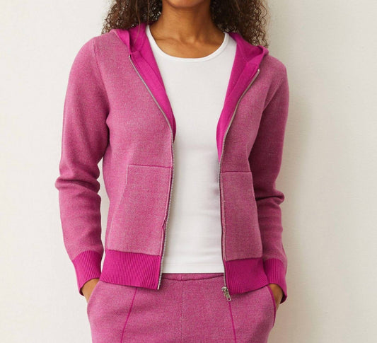 Monrow - Soft Knit Two Tone Zip Up Hoody